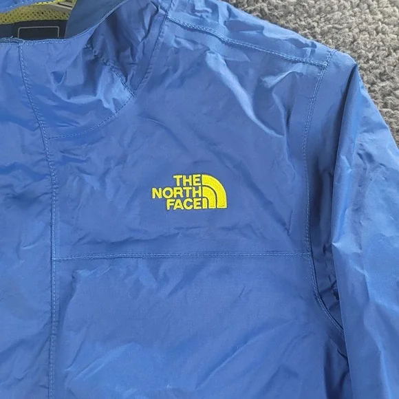 The North Face Hyvent Jacket Blue Lime Green Boys Large Hoodie Full Zip Pockets - Picture 3 of 16